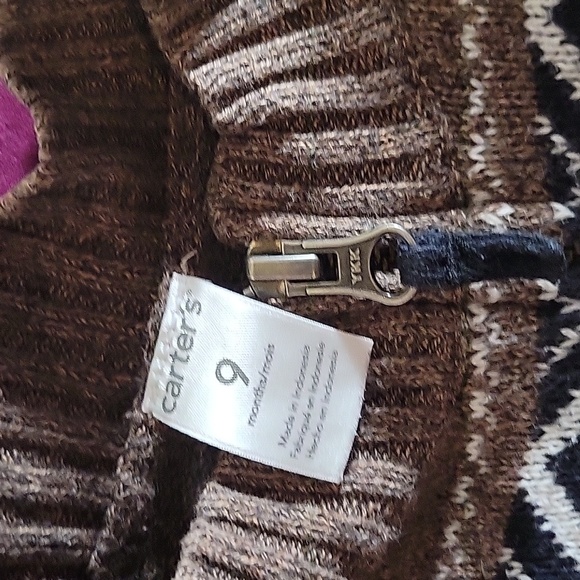 Boys Carter's Zip-Up Sweater, Size 9 Months - Picture 2 of 9